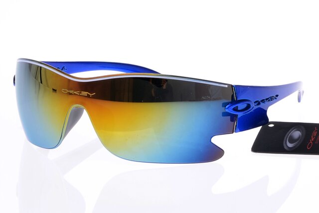 Oakley Flak Jacket Lunettes De Soleil Jaune/Bleu