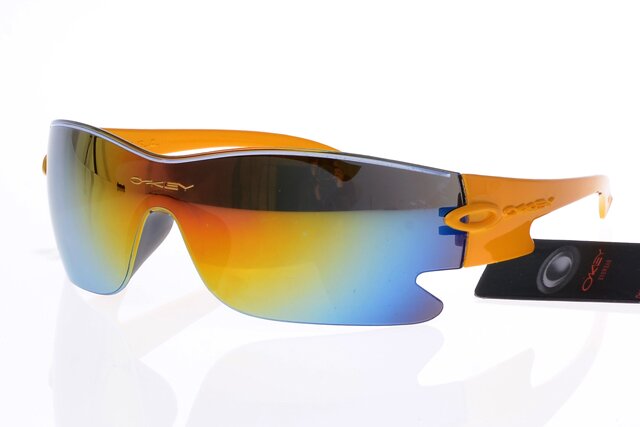 Oakley Flak Jacket Lunettes De Soleil Jaune/Bleu